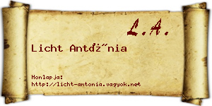Licht Antónia névjegykártya