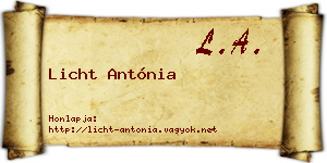 Licht Antónia névjegykártya